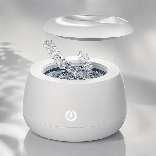 KOREL ultrasonic cleaner with clear aligner for retainers, aligners and mouthguards
Keep this as your first / main product image.